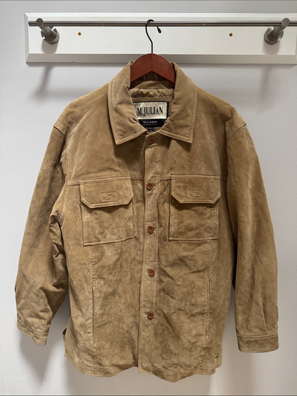 M. Julian Wilson Leather Jacket Distressed Brown Tan, Men's Size M